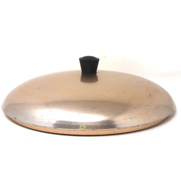 Wear-Ever Aluminum Hallite 10.5" Skillet Fry Pan Copper Toned Lid VTG USA  #2600 - Picture 7 of 14